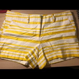 White and Yellow striped shorts